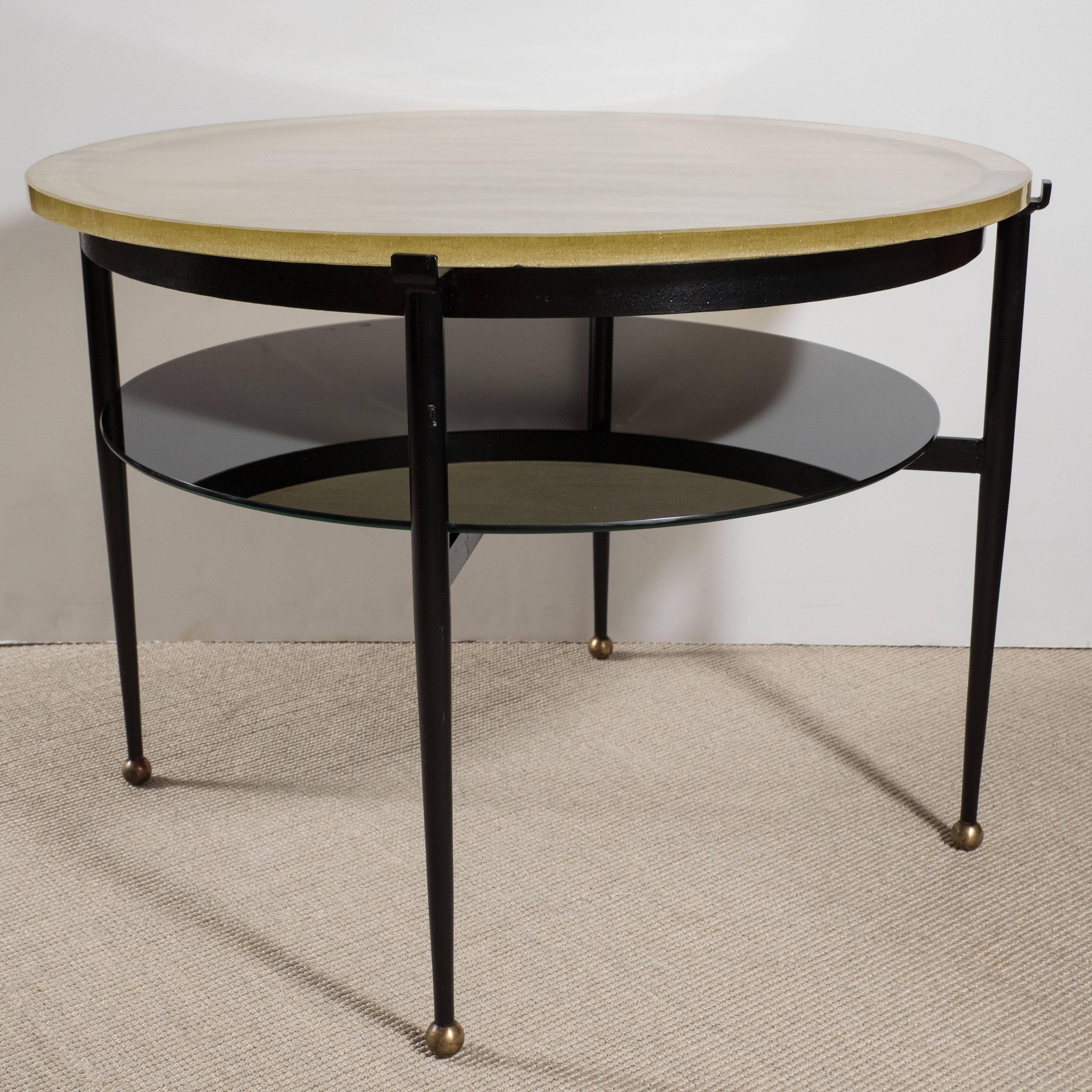 French Round Low Table Saint Gobain Top