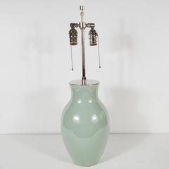 Sevres Porcelain Celadon Vase by Keramos, Signed ‘Sevres’ ‘Keramos’