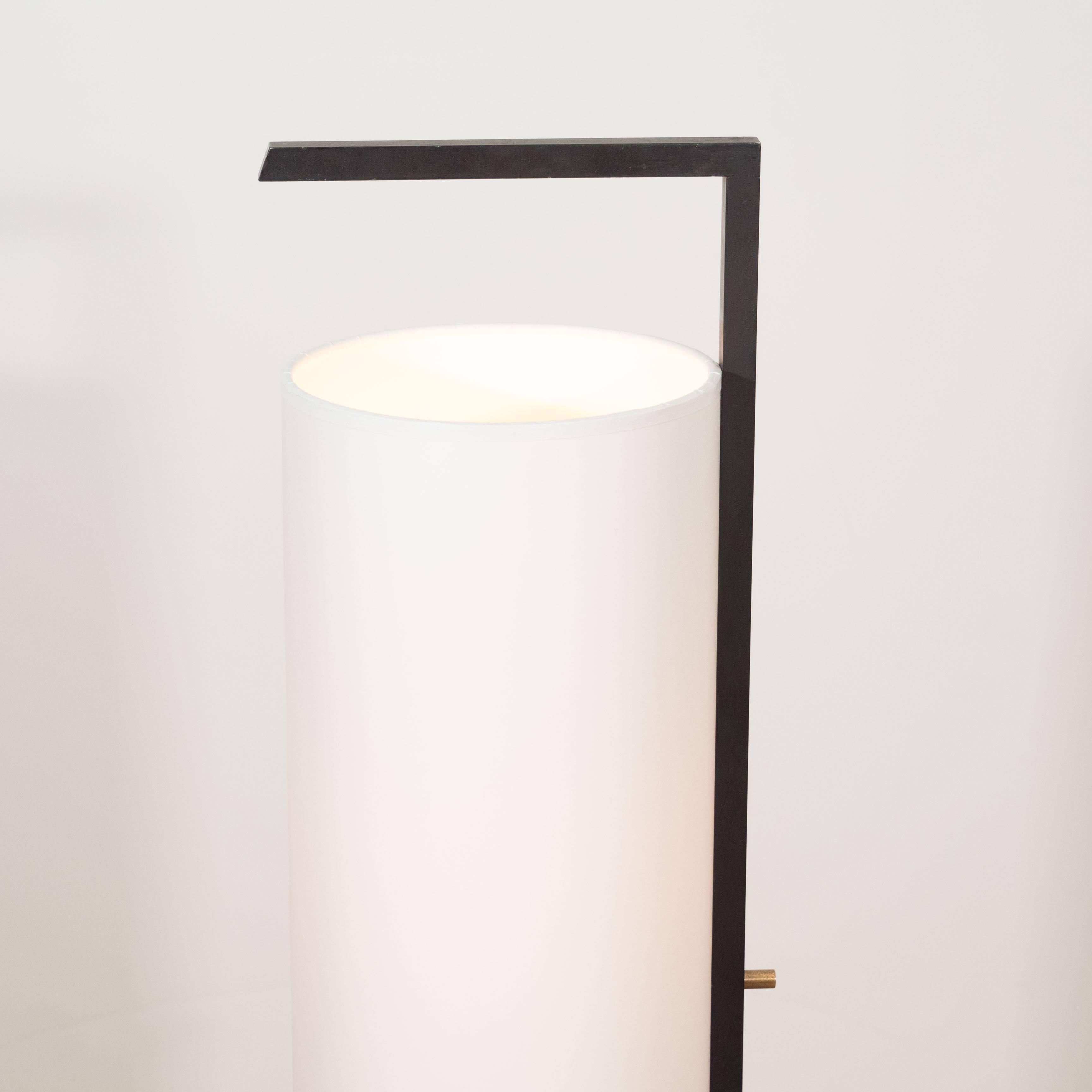 Arlus Tall Cylindrical Lamp with Shade In Excellent Condition For Sale In New York, NY