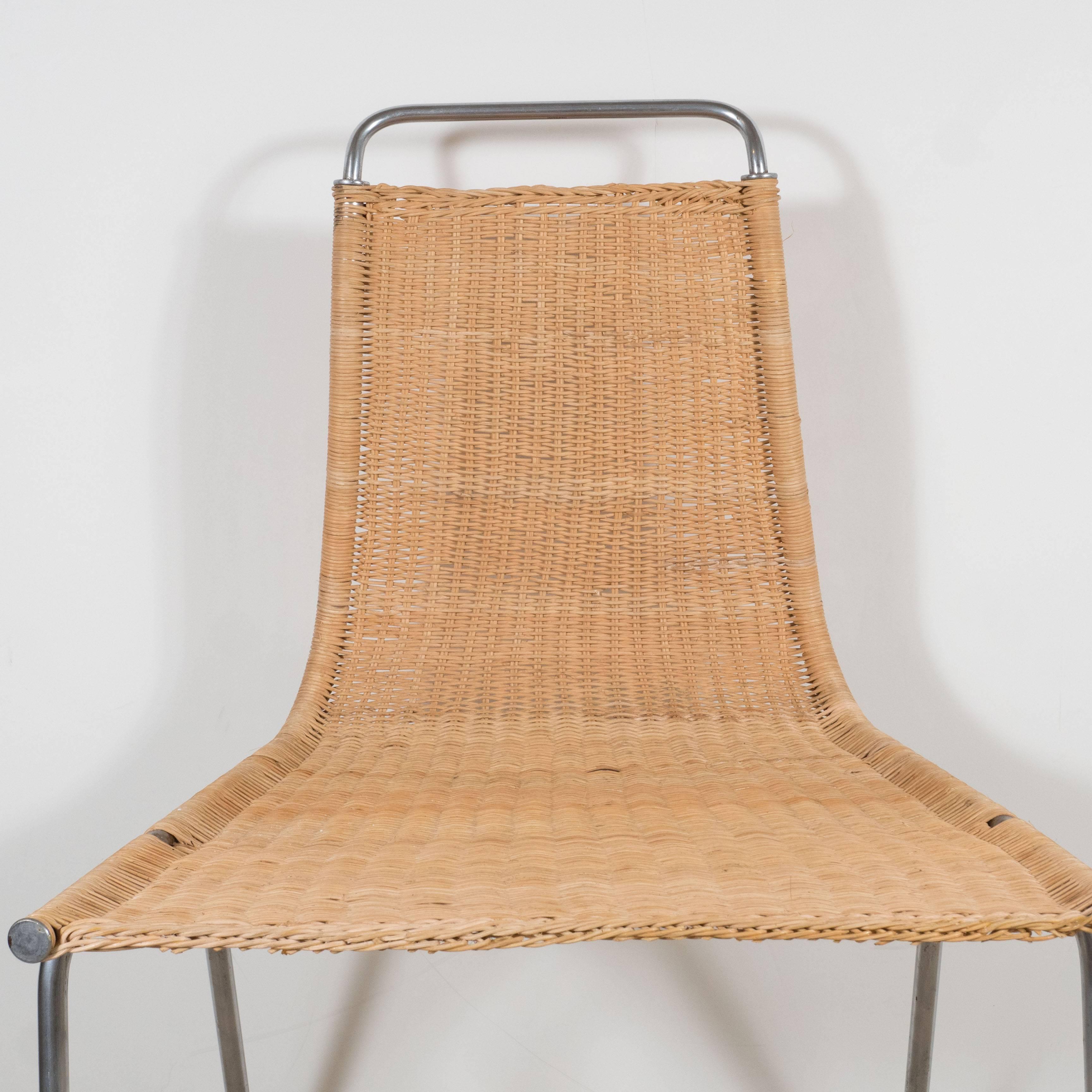 Set of Four Poul Kjaerholm 'E. Kold Christiansen' PK1 Wicker Chairs In Excellent Condition For Sale In New York, NY