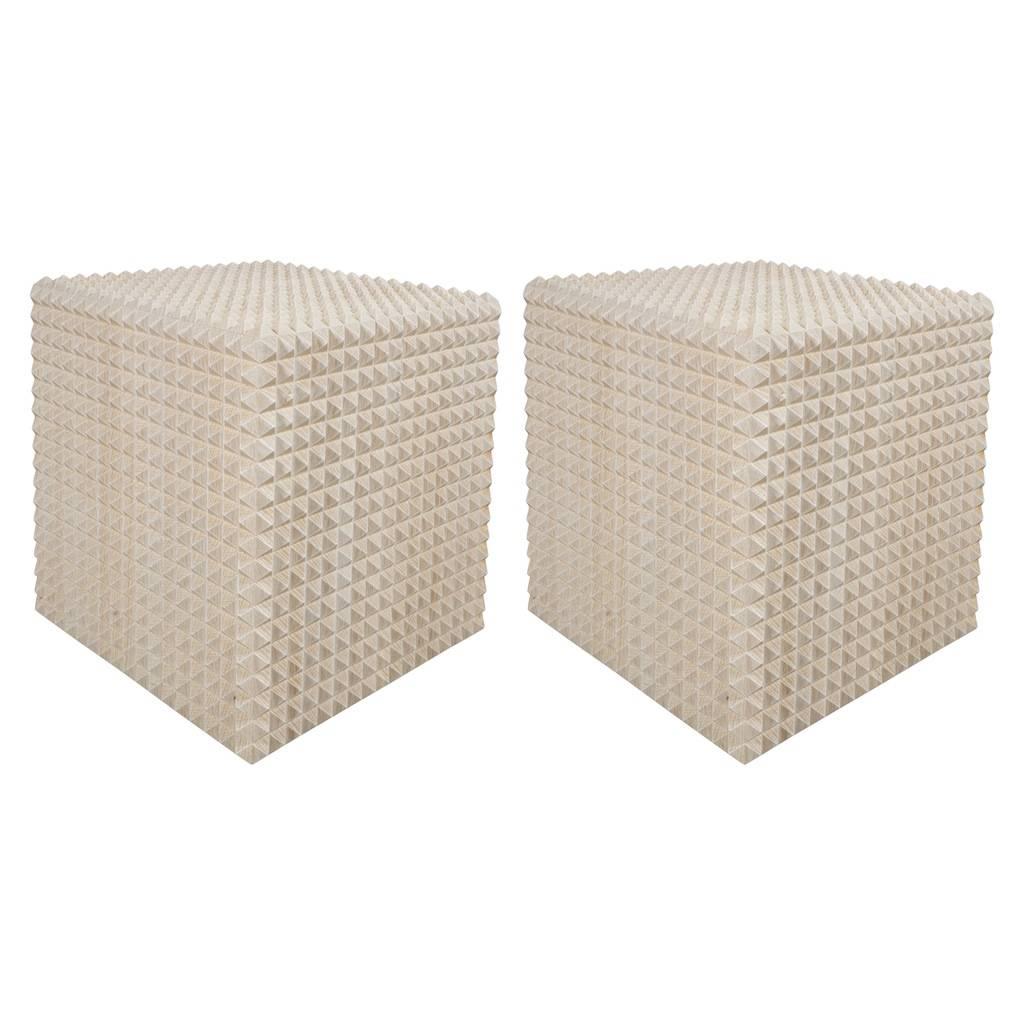 Pair of  Cerused Oak Fetish Table For Sale