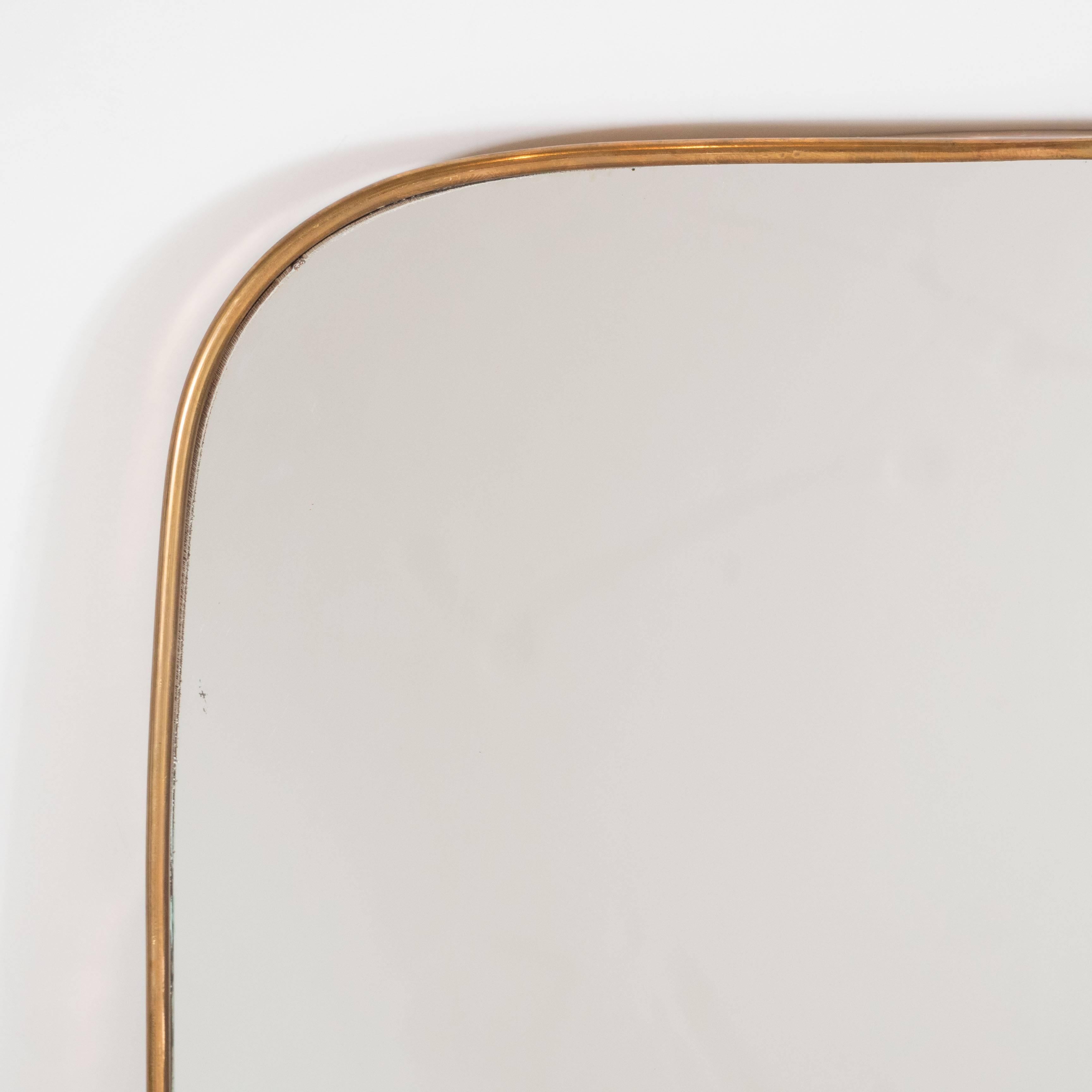 Italian Modernist Mirror in a Cushion Shape In Excellent Condition In New York, NY