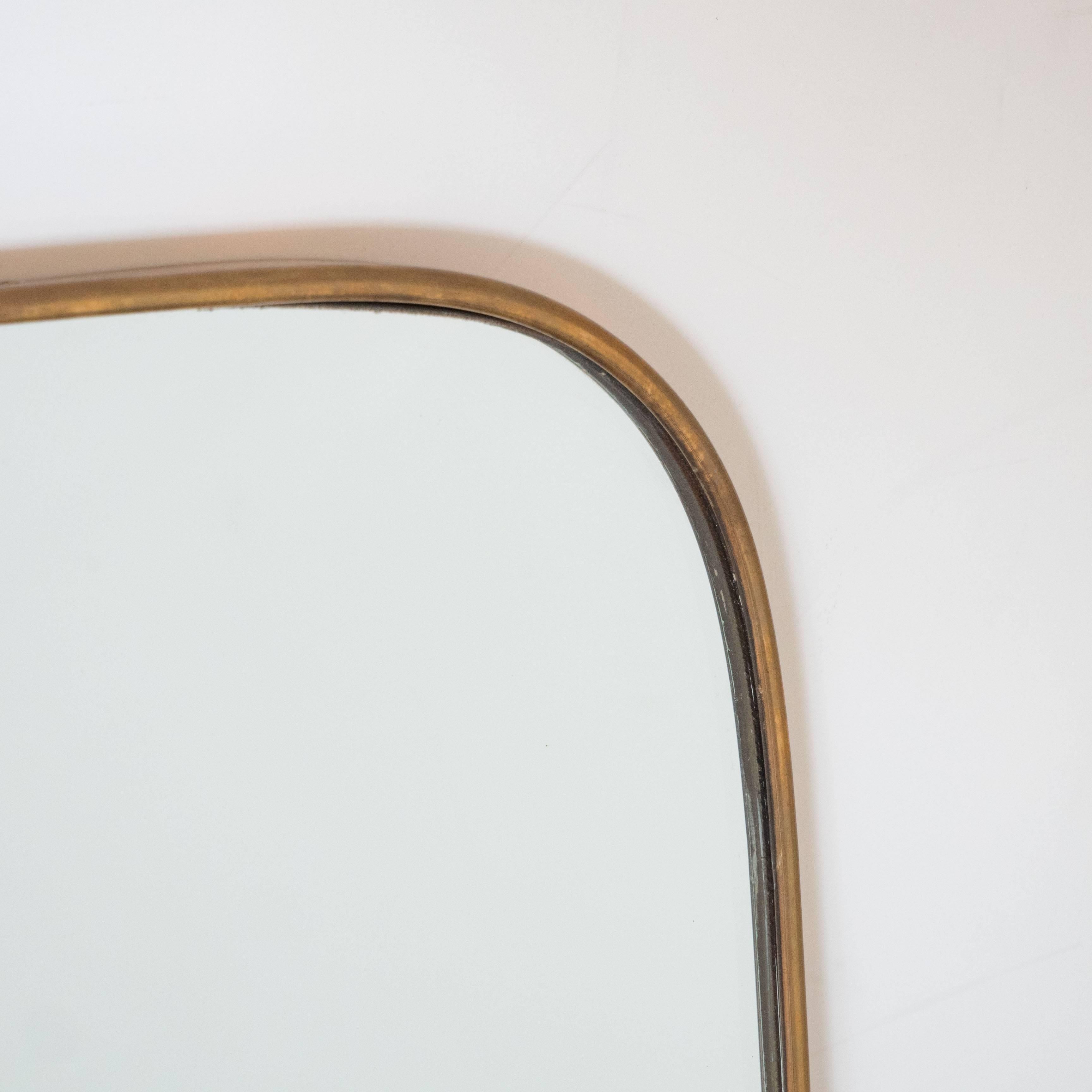 Mid-20th Century Italian Modernist Mirror in a Cushion Shape