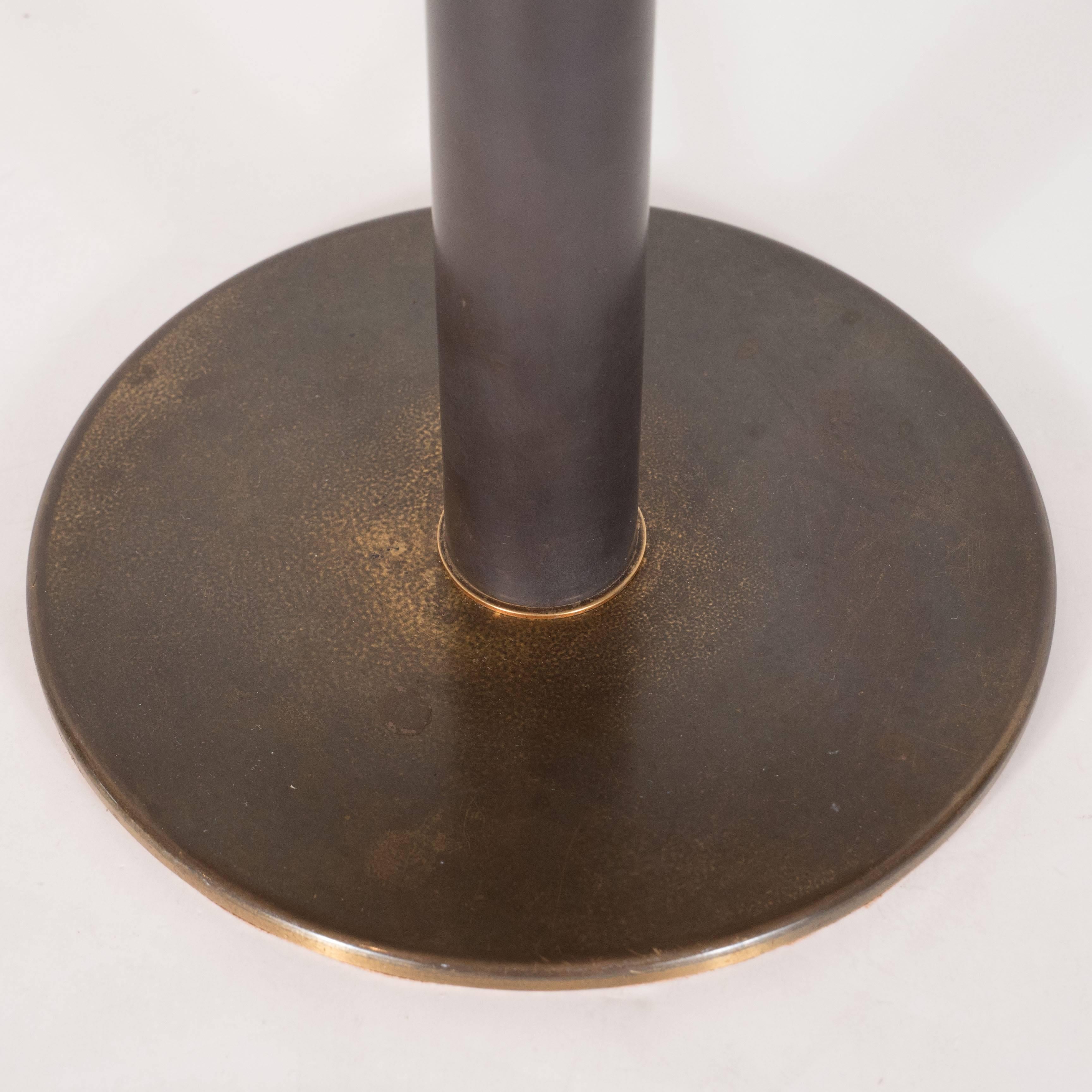 Stilnovo Brass Table Lamp with Brass Shade, Italy, 1950s In Excellent Condition For Sale In New York, NY