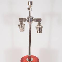 Red Resin Cylindrical Table Lamp, 1960s