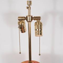 Cast Amber Crackled Resin Column Table Lamp