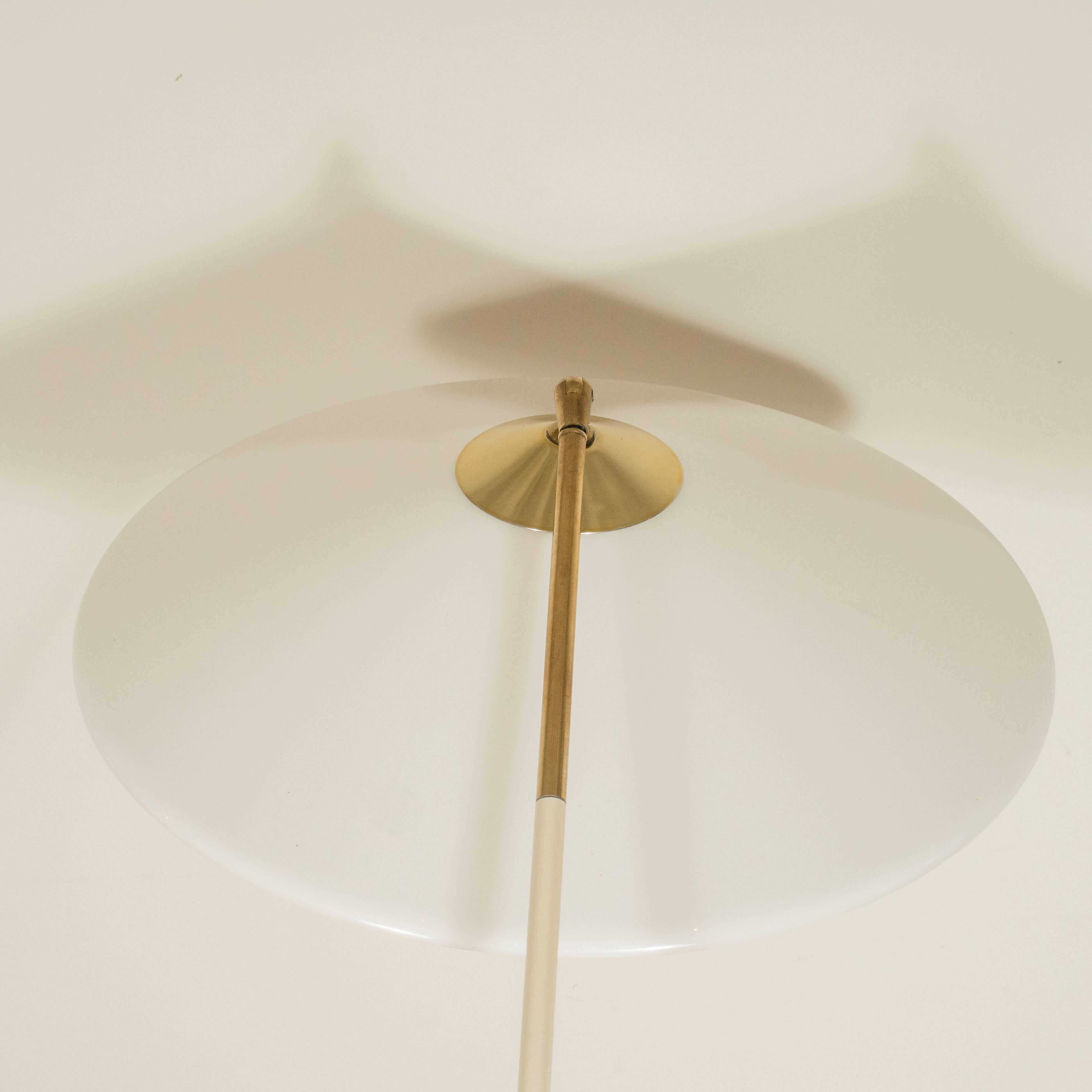 Italian Stilux Floor Lamp with White Plastic Shade, Italy