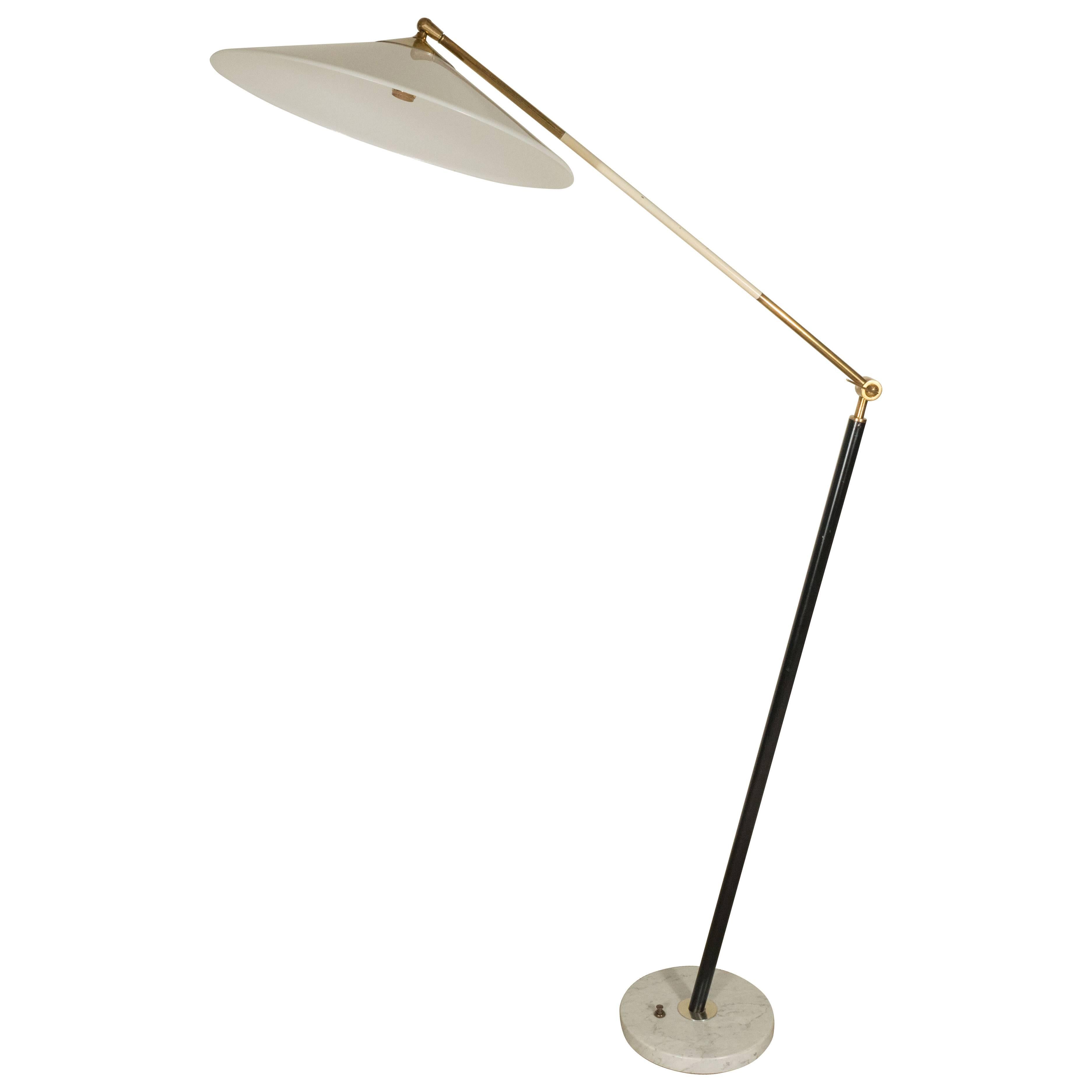 Stilux floor lamp with white plastic shade, Italy.