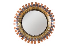 Curtis Jere Signed Eyelash Mirror Frame and Mirror