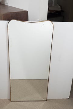 Mid-Century Italian Modern Bevelled Mirror with Brass Frame, Italy, circa 1950