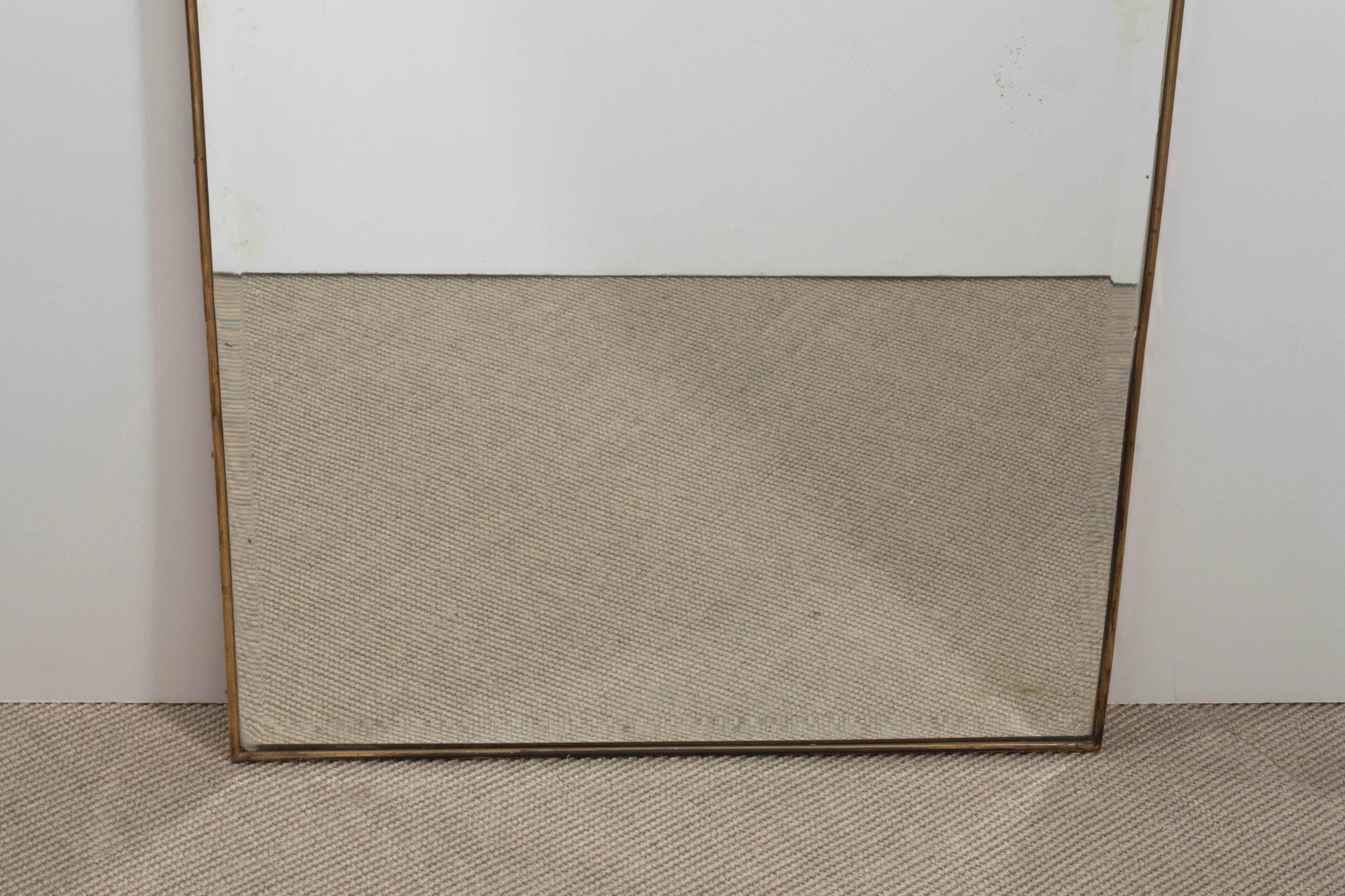 Mid-Century Italian Modern Bevelled Mirror with Brass Frame, Italy, circa 1950 In Excellent Condition For Sale In New York, NY