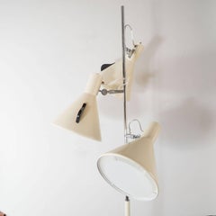 Early Stilnovo Floor Lamp in Cream with Three Lights, Italy, circa 1950