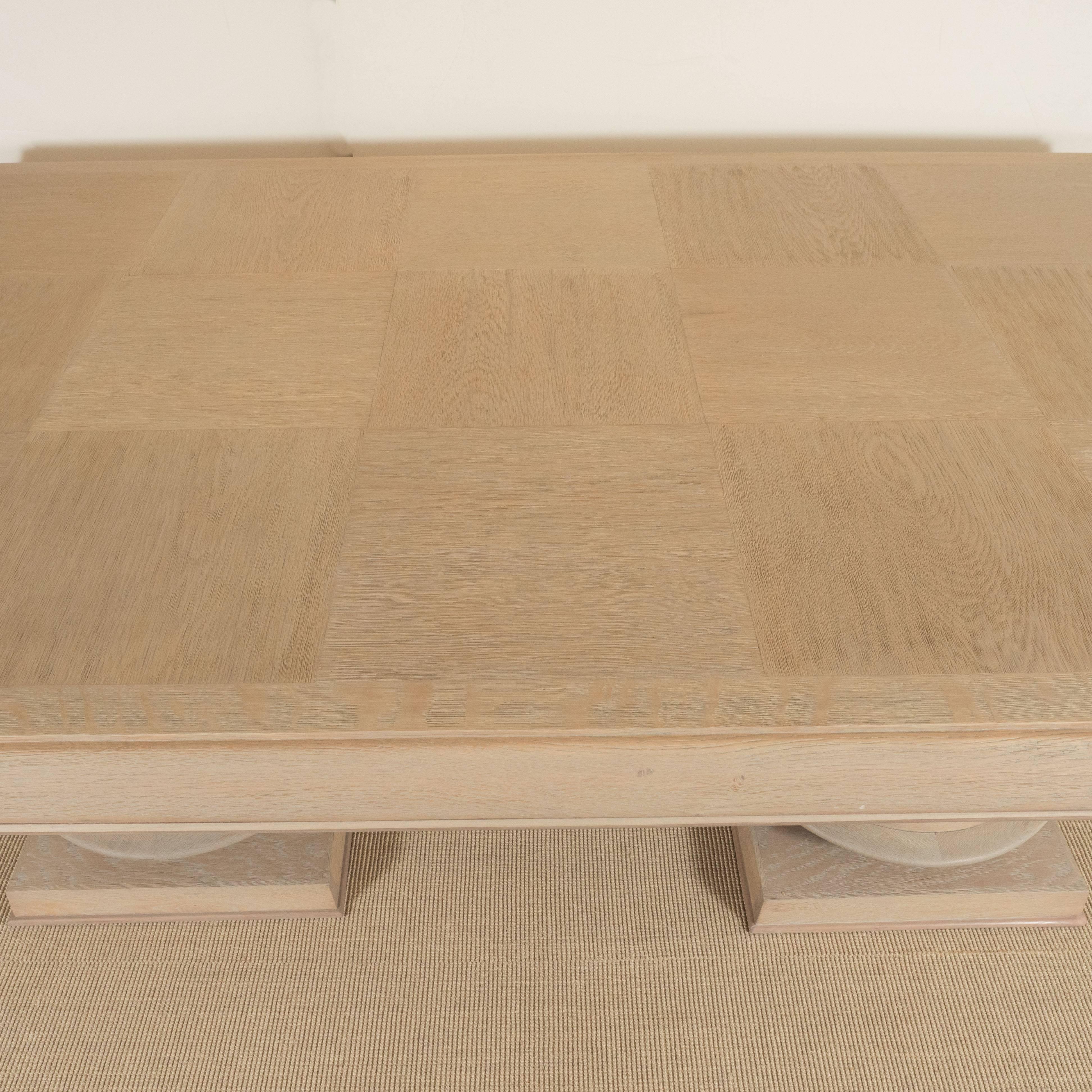 French Jacques Klein Oak Dining Table, France For Sale