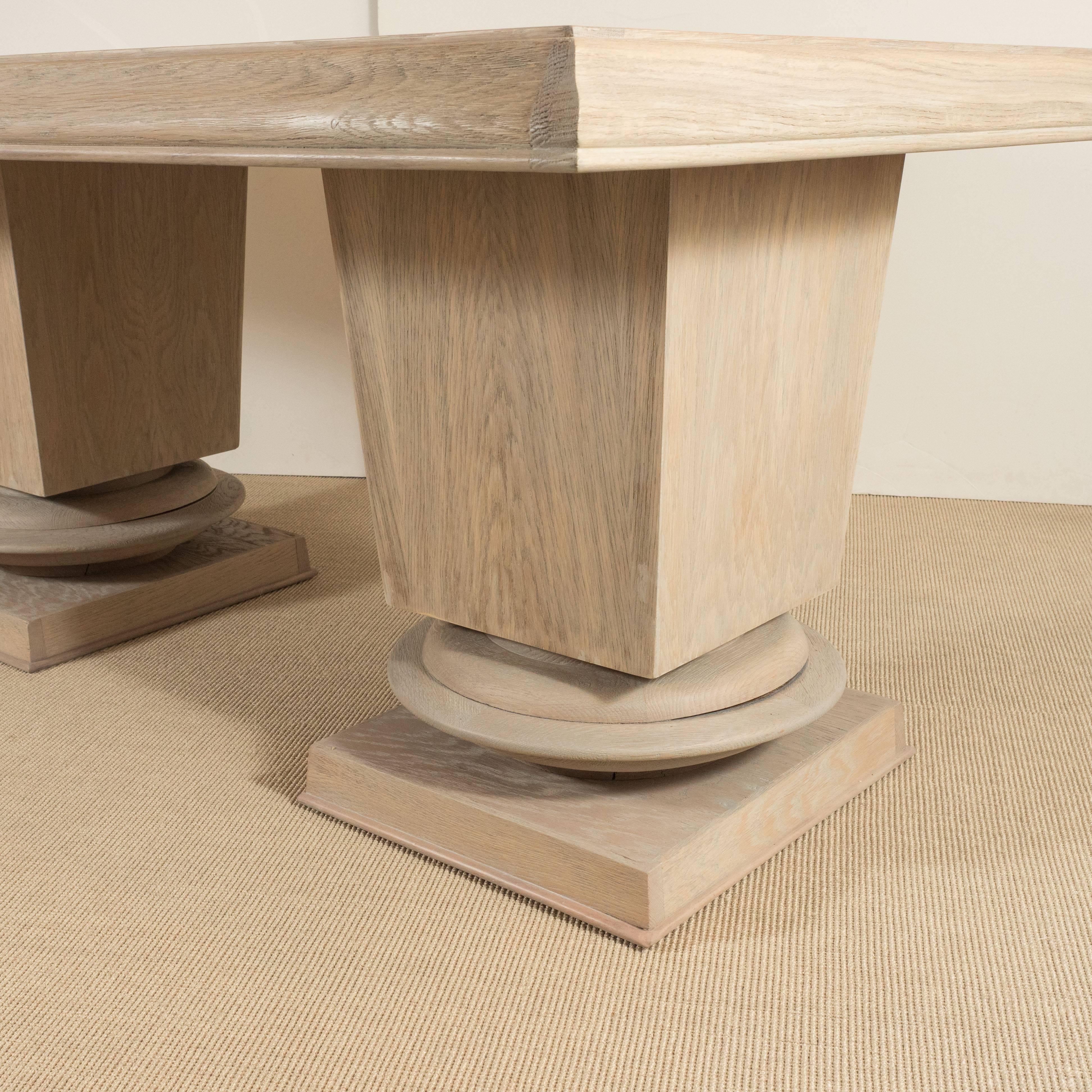 Mid-20th Century Jacques Klein Oak Dining Table, France For Sale