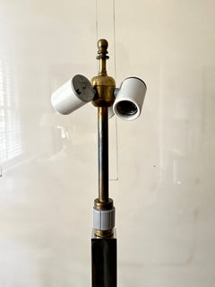 Vintage Hansen Floor Lamp, Stewart Ross James, Brass and Chome Stem