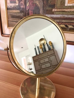 Miroir pivotant et inclinable vintage en laiton, conçu par Hans-Agne Jakobsson, modèle S 42