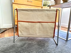 Vintage Canvas Magazine Rack Attributed To Verner Panton For Fritz Hansen