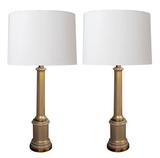 Good Pair of Hollywood Regency Mid-Century Columnar Lamps by Paul Hanson