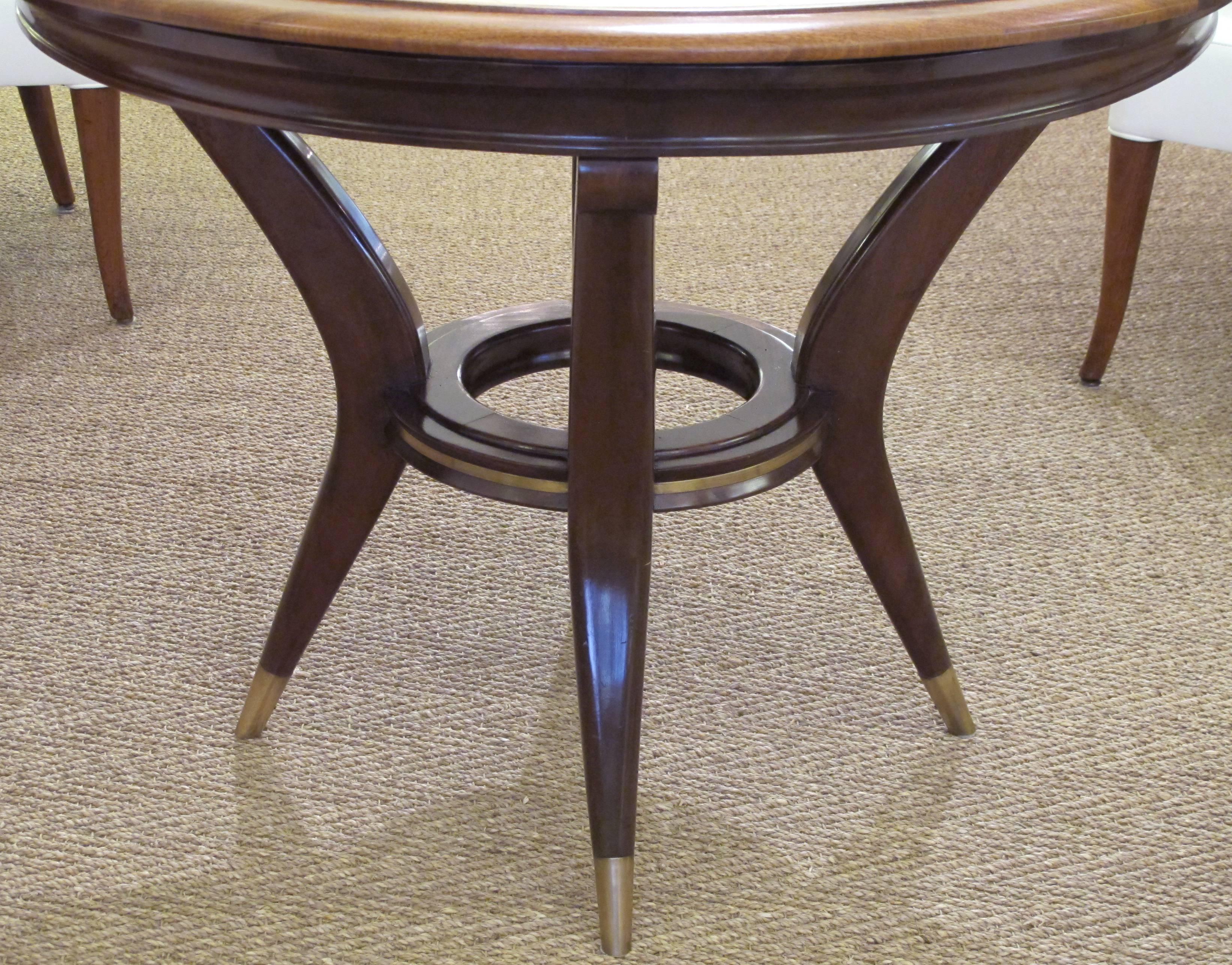 Mid-20th Century Stylish Italian 1950s Circular Game Table with Reversible Top