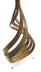 A Stylish American 1960's Spiraling Open-Work Brass Lamp