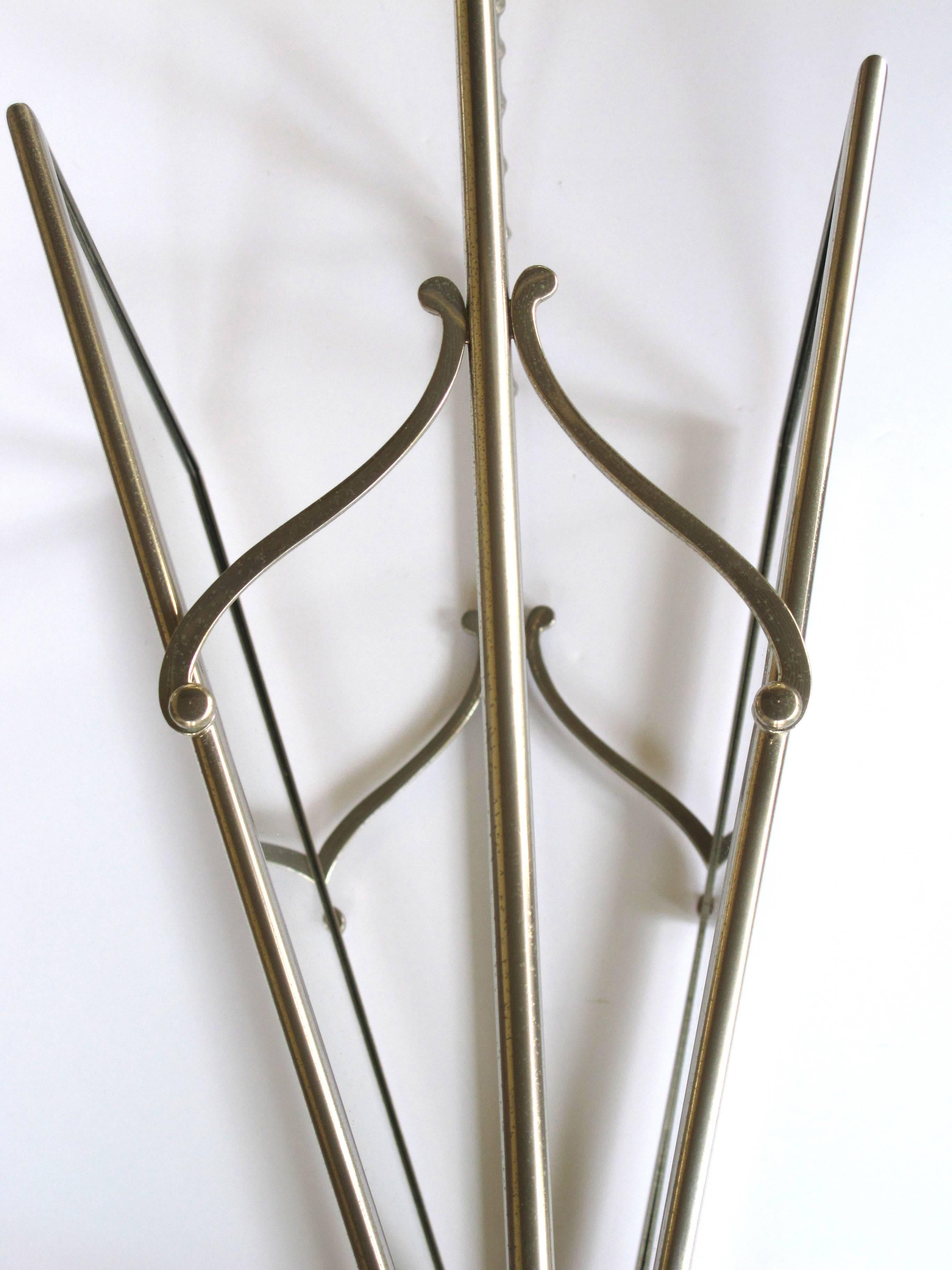 Chic French Maison Bagues 1940s Chrome and Glass Faux Bamboo Magazine Rack For Sale 2