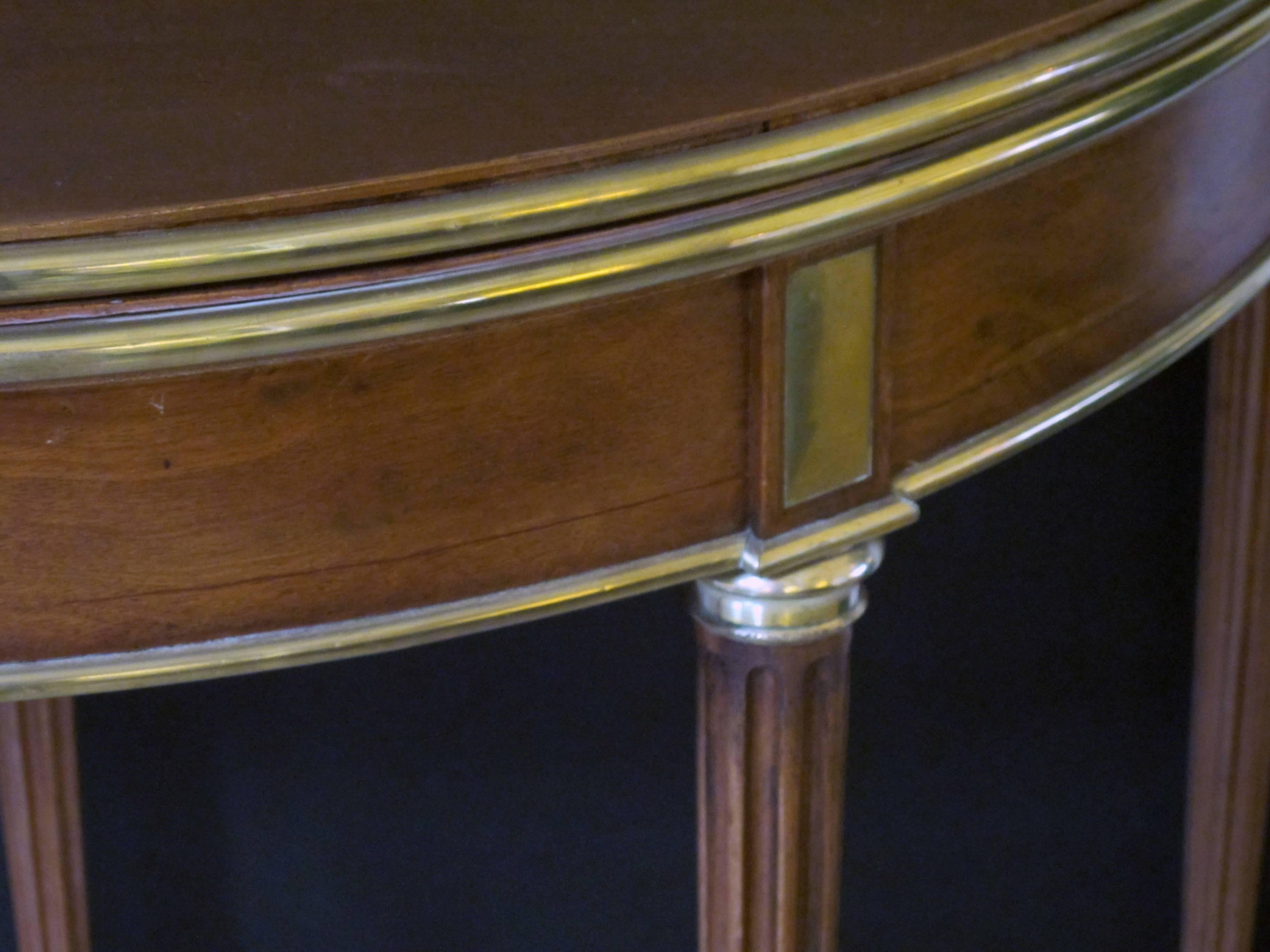 19th Century Elegant Pair of Baltic Directoire Hinged-Top Demilune Mahogany Game Tables