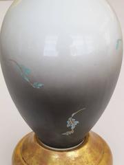 Finely Painted Danish Royal Copenhagen Bottle-Form Vases Now Mounted Lamps