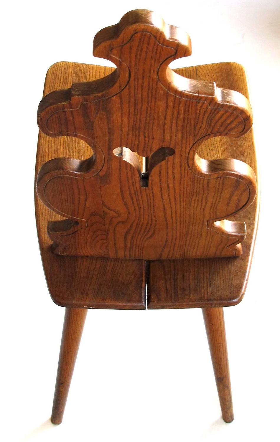 Charming and Rustic Pair of Tyrolean Waxed Oak Alpine Mountain Chairs