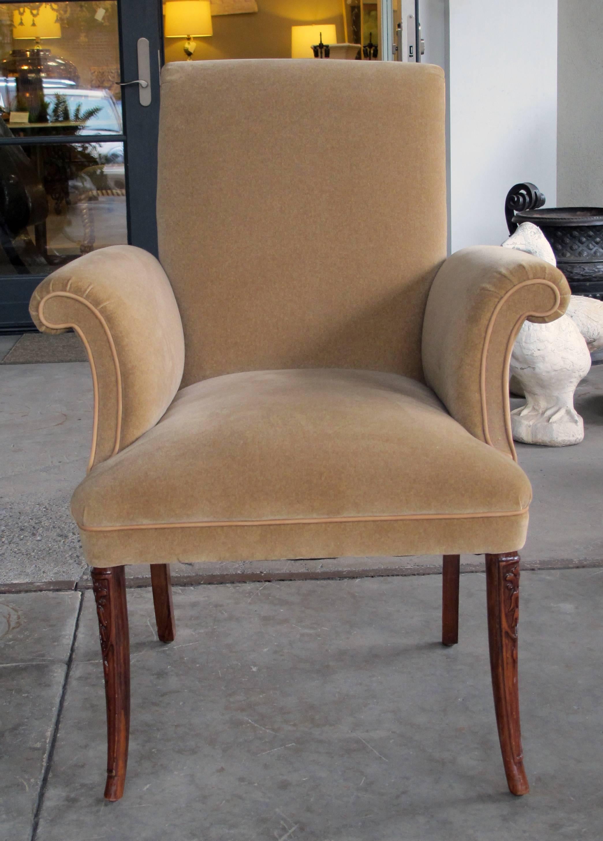 French Stylish Pair of American 1940s Beechwood Fauteuils by Grosfeld HHouse