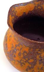 A Vintage American 1960's Royal Haeger Sunset Orange Peel Art Pottery Urn