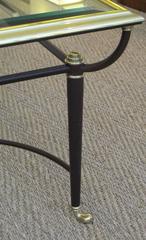 Good and Stylish French, 1950s Brass and Ebonized Metal Coffee Table