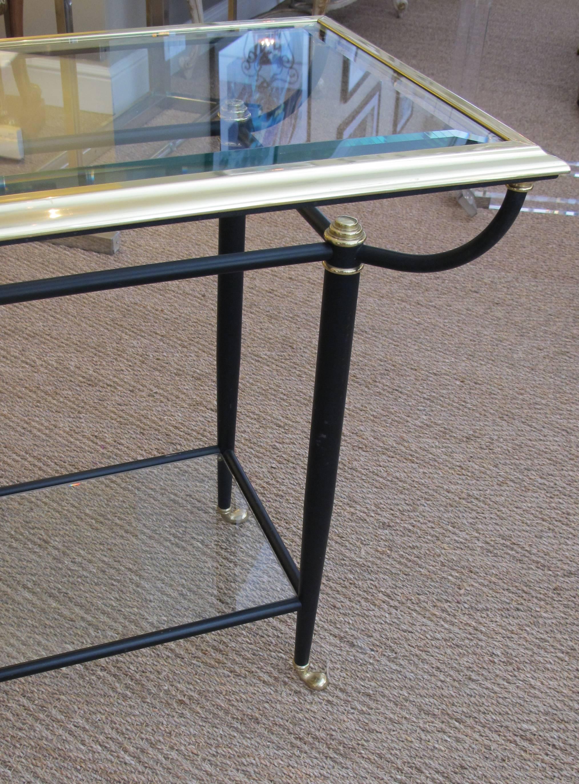 black and brass console table