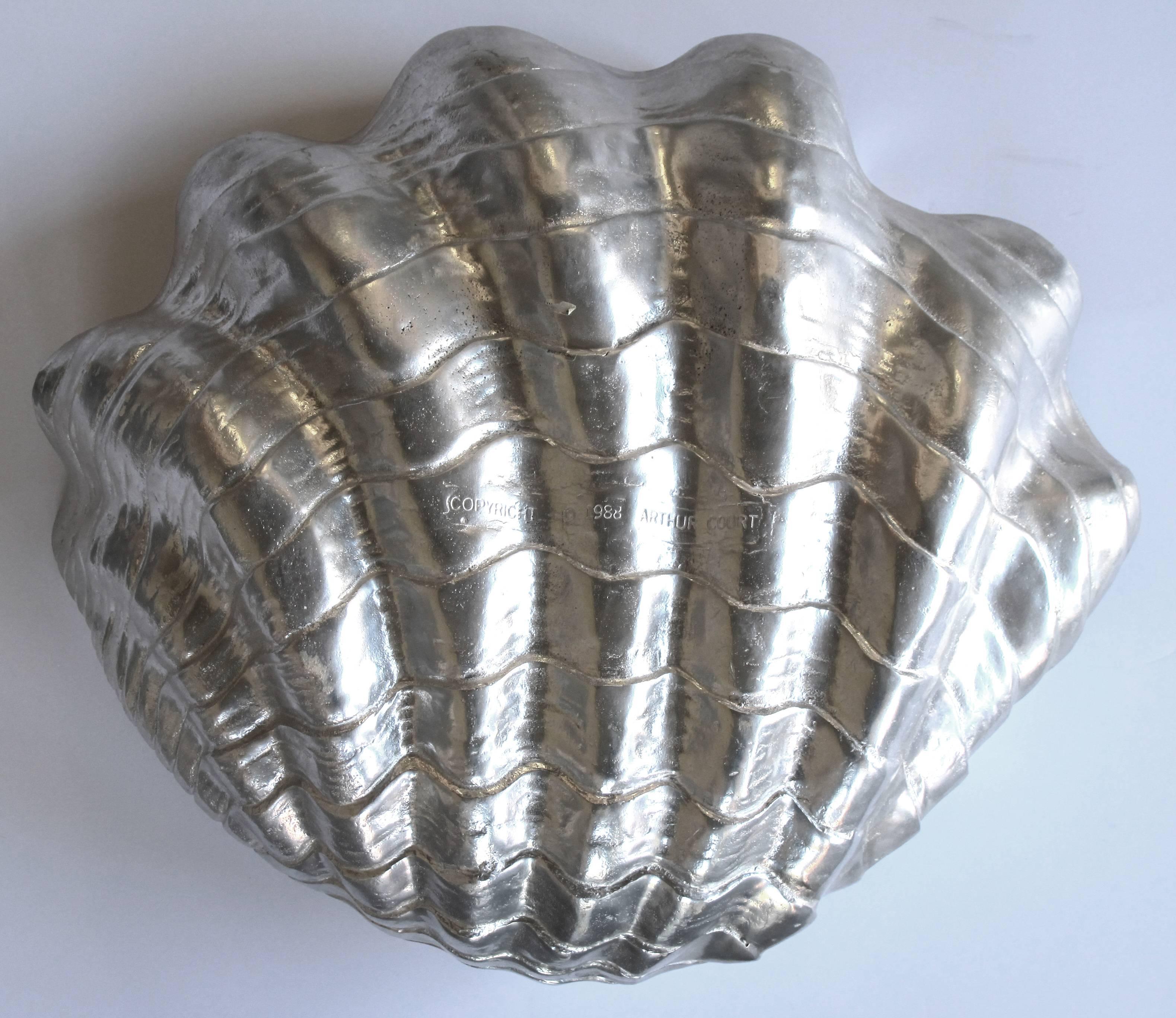Finely Detailed American Aluminium Clam Shell by Arthur Court, San Francisco 1