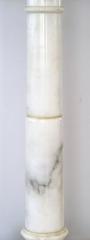Sleek Hollywood Regency Carved Carrara Marble Columnar Lamp; Marbro Lamp Co
