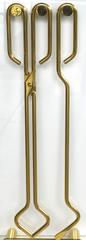 Stylish French Gilt-Metal and Glass Fire-Tool Set, Manner of Jacques Adnet