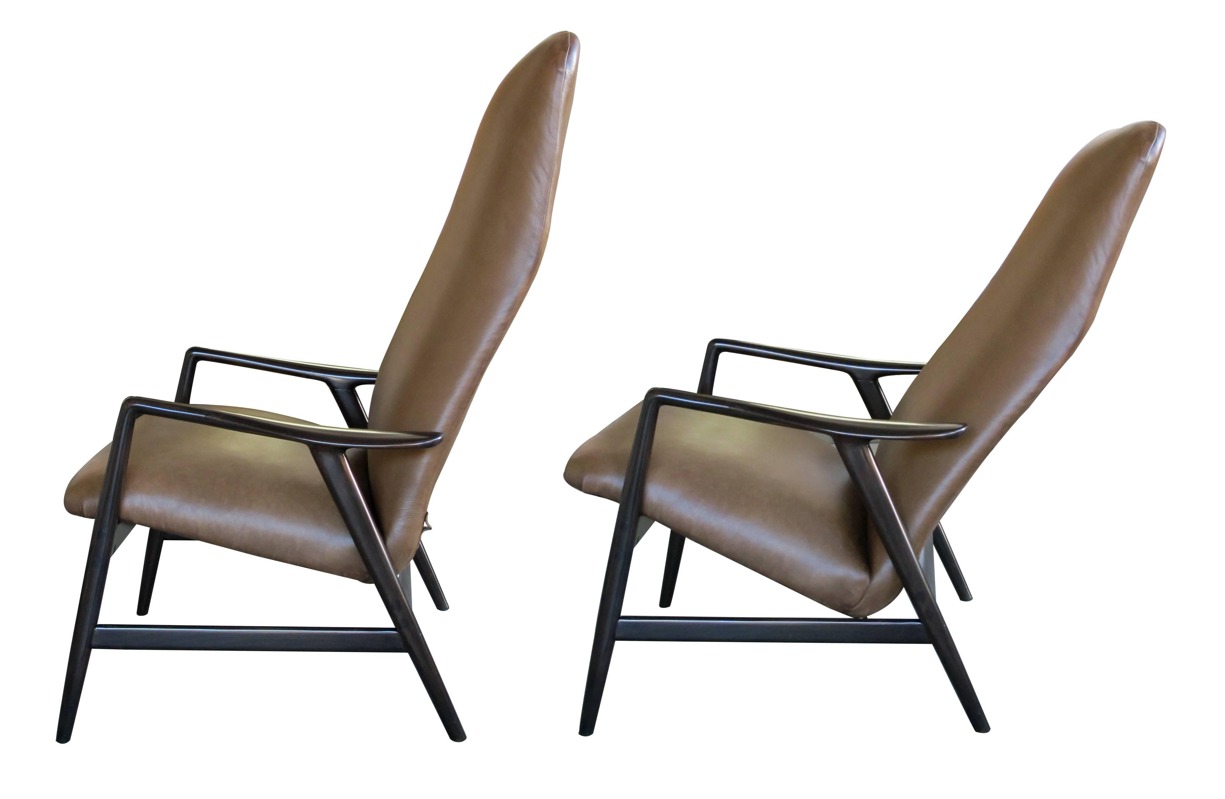 Mid-Century Modern Fauteuil inclinable danois moderne et élégant à deux positions, Alf Svensson pour Fritz Hansen en vente