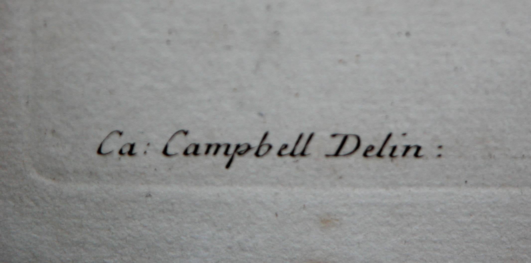 A grand and rare set of three double-page English architectural copper engravings by British architect, Colen Campbell (b.1676 d.1729); each finely rendered engraving depicting elevations of classical and neo-Palladian buildings in Britain; with