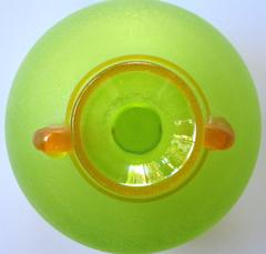 Good Quality and Vibrant Murano Signed Franco Moretti Acid-Green Scavo Vase