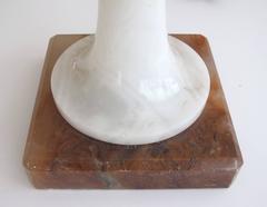 Sleek Italian Alabaster Baluster-Form Lamp by Paulux E.E.P. & Co, New York