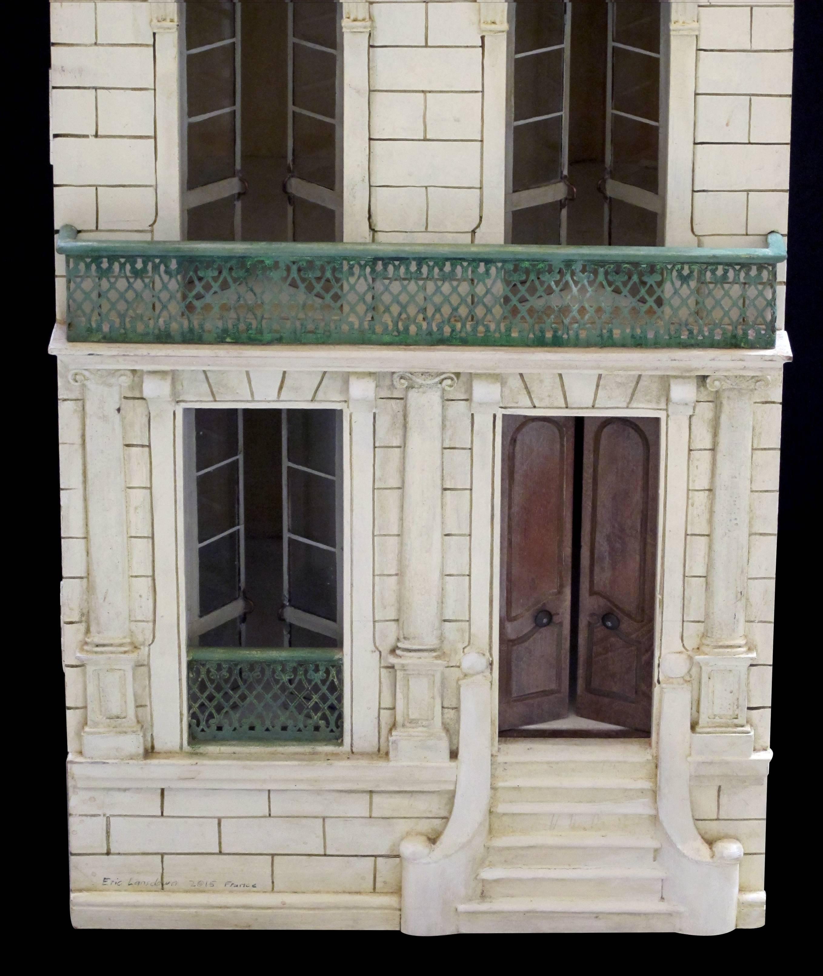 Masterfully Crafted Wooden Painted Dollhouse/Cabinet by Eric & Carole Lansdown 3