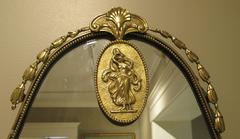 Chic Italian 1950s Gilt-Bronze Shield-Form Mirror