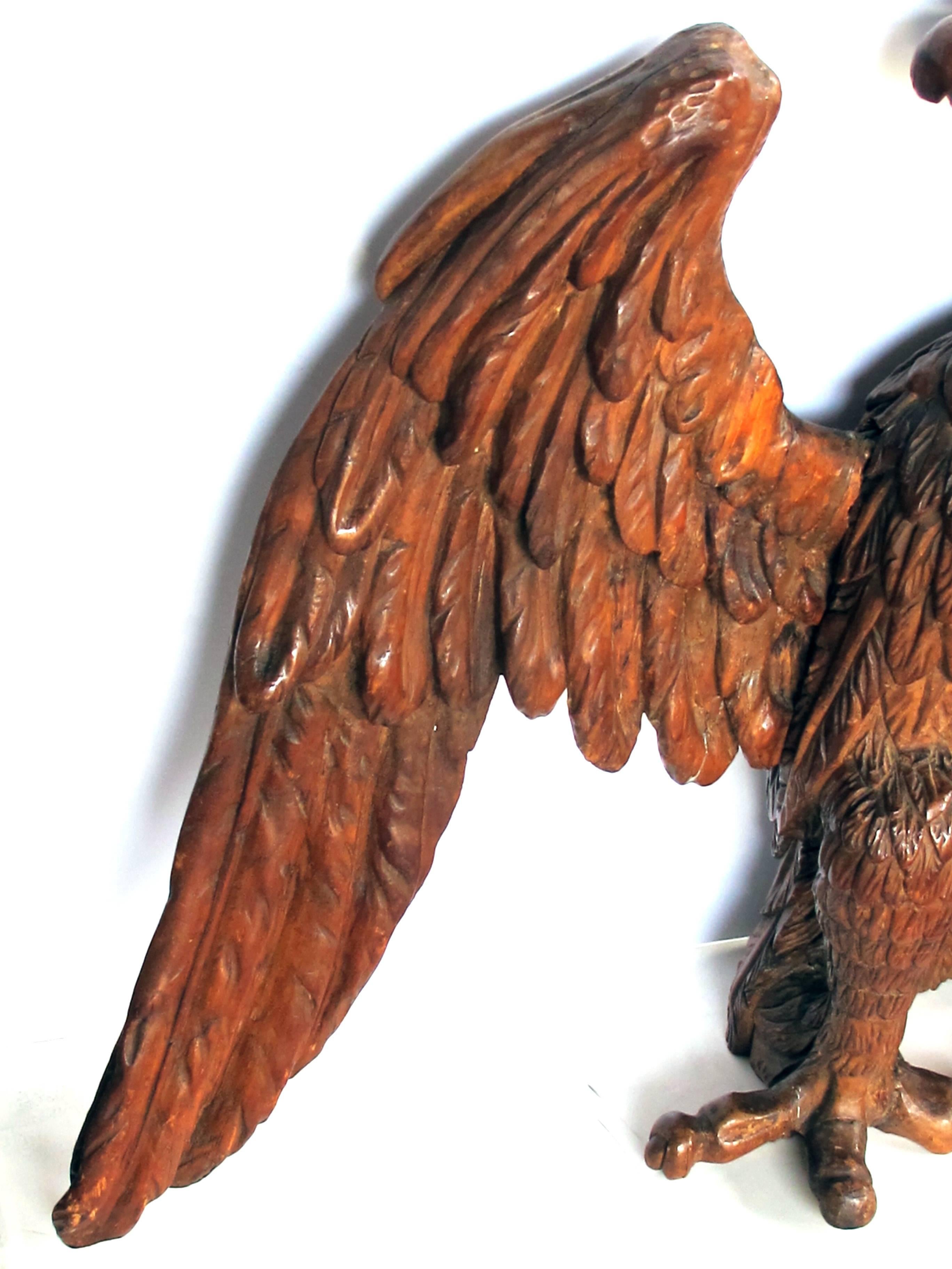 Exceptional American 19th Century Folk Art Wood Carving of an American Eagle In Good Condition In San Francisco, CA