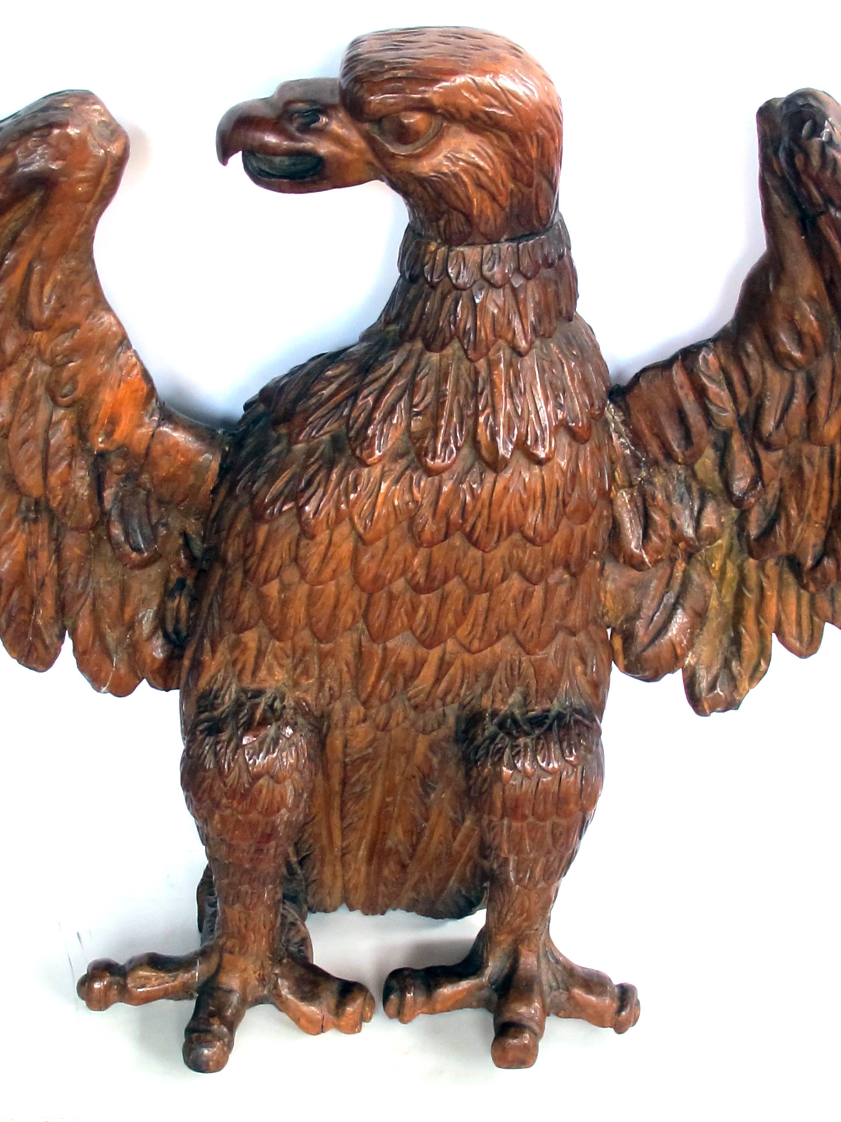 Exceptional American 19th Century Folk Art Wood Carving of an American Eagle 1