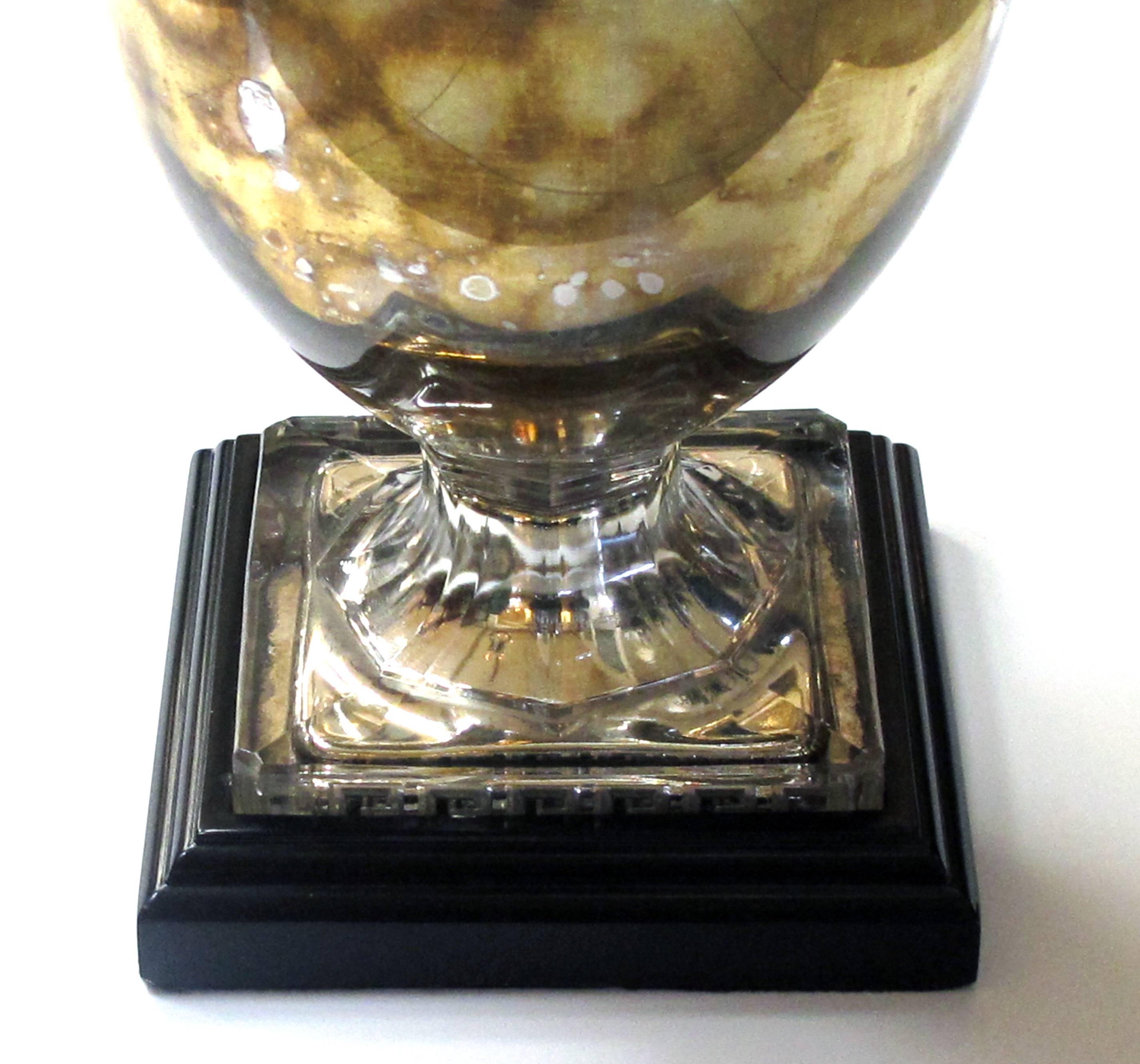 Shimmering American 1940s Mercury-Mirror Apothecary Jar Now Mounted as a Lamp In Good Condition In San Francisco, CA