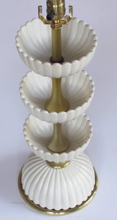 Chic American Ceramic 'Lotus' Lamp by Gerald Thurston for Lightolier