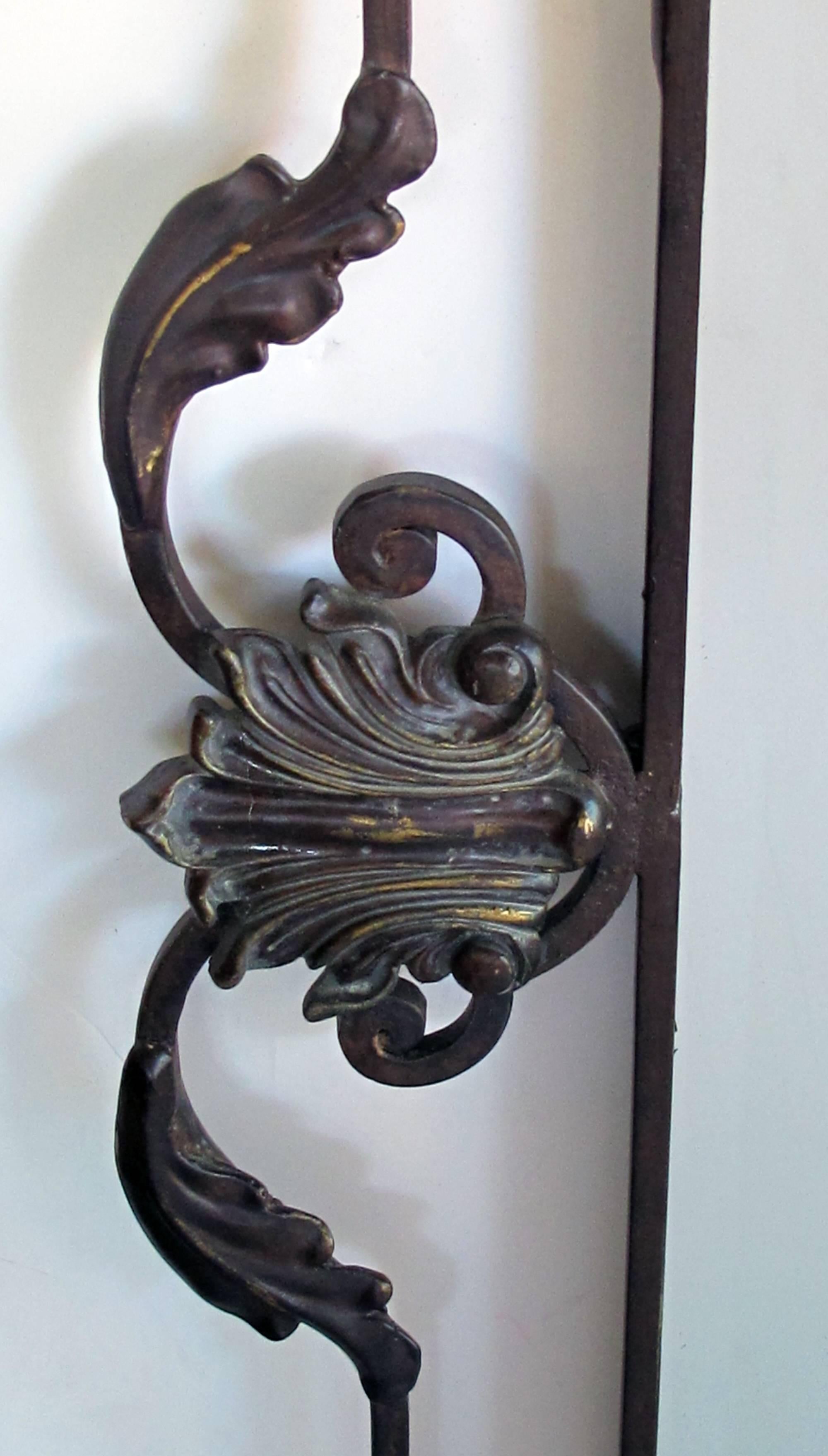 Well-Crafted French Art Deco Iron Scrollwork Mirror with Beveled Plate In Excellent Condition In San Francisco, CA