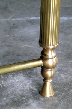 Chic French, 1940s Brass Rectangular Coffee Table with Black Glass Top