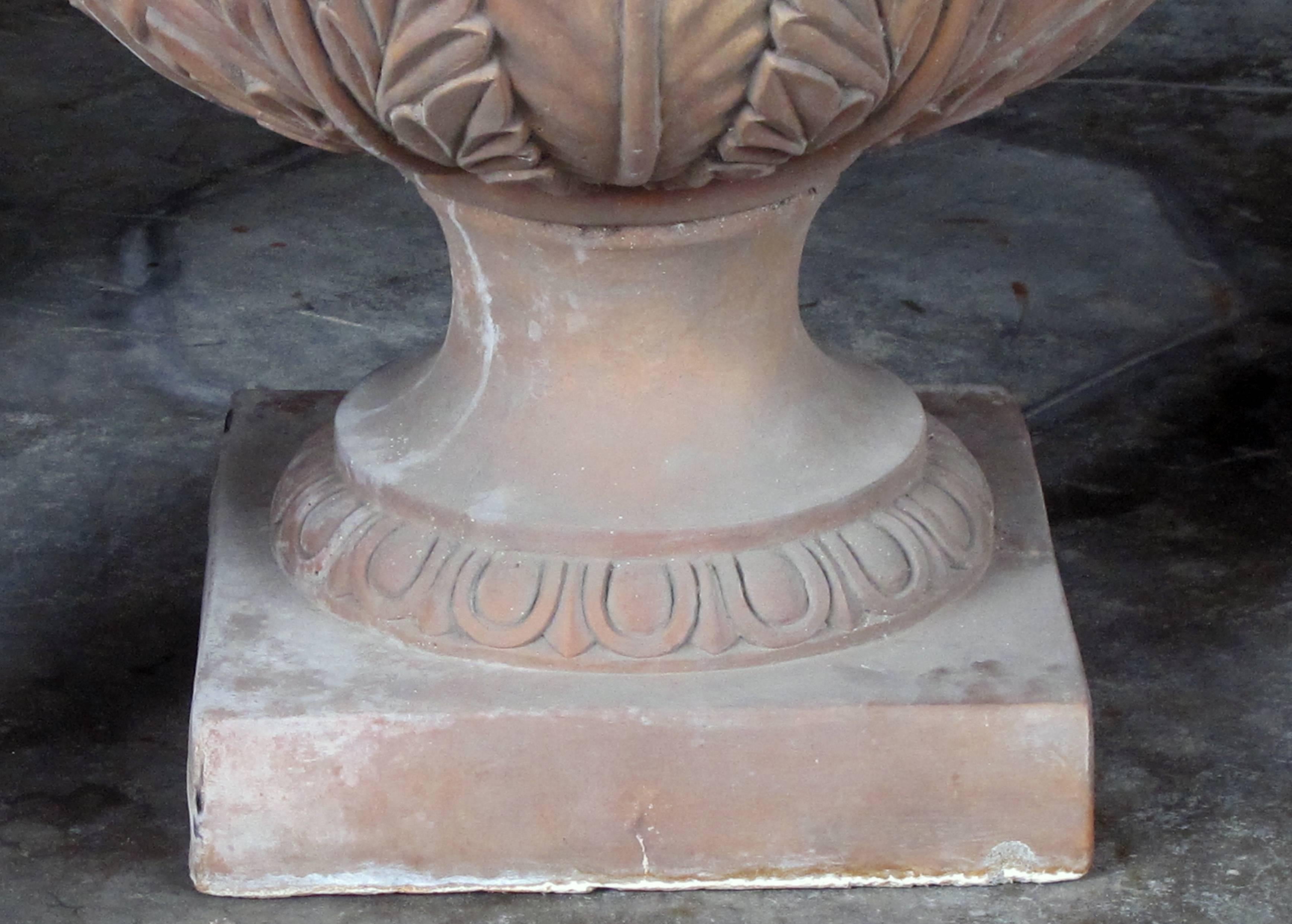 Mid-20th Century Massive Neoclassical Style Terra Cotta Campagna-Form Garden Urn  For Sale