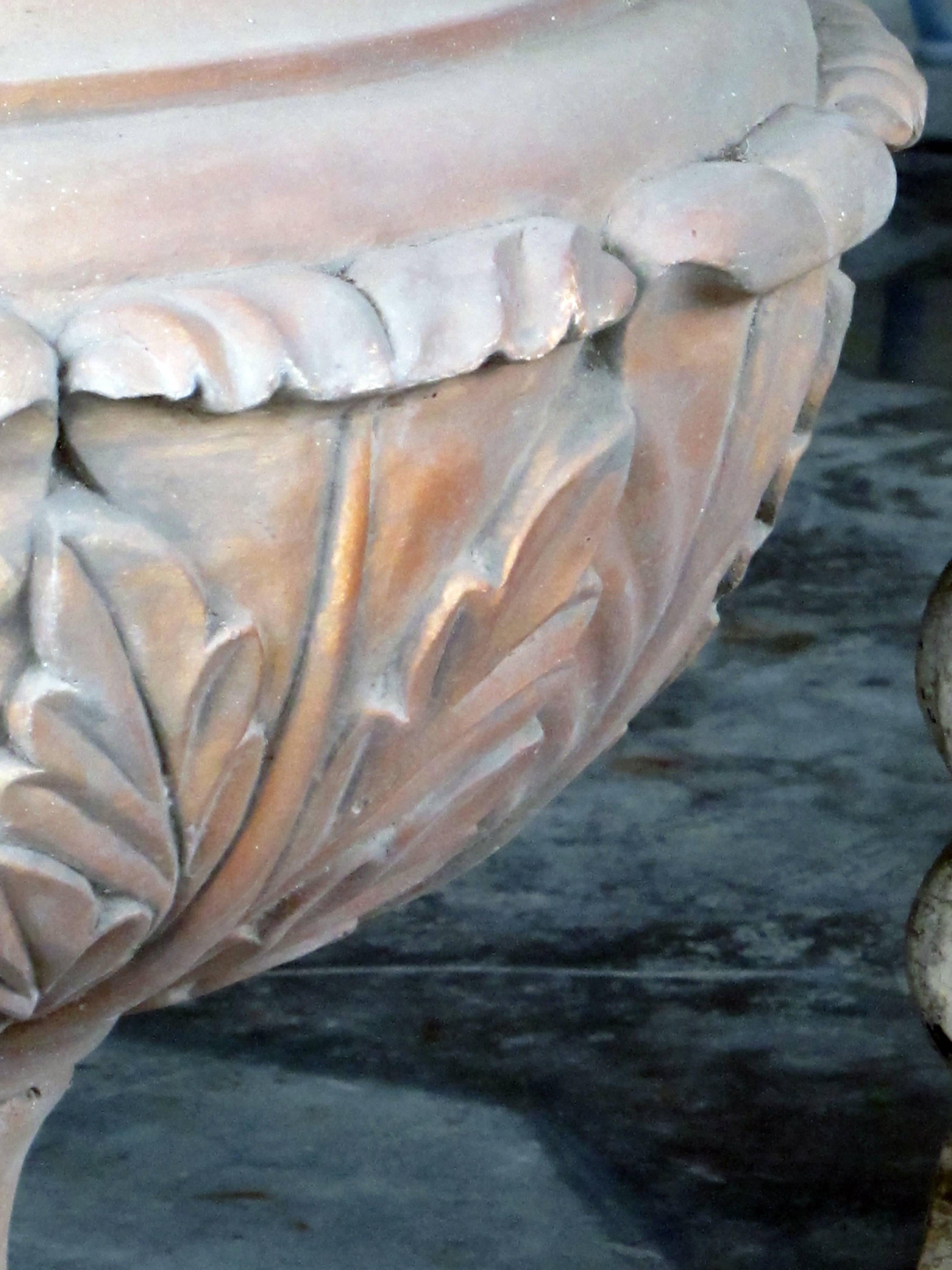 Massive Neoclassical Style Terra Cotta Campagna-Form Garden Urn  In Good Condition For Sale In San Francisco, CA