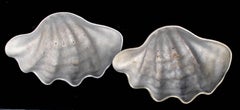 Shapely Pair of American 1970s Pewter Clam Shell Bowls